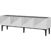 En.casa [] Armoire TV Oppdal 45x154x37cm blanc et noir marbré