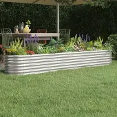 Prolenta Maison Exclusive - Lit surélevé de jardin Acier galvanisé Argenté