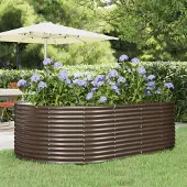 Prolenta Maison Exclusive - Lit surélevé de jardin Marron Acier galvanisé