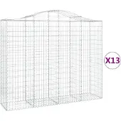 vidaXL Gabions avec arc surélevé 13pcs 200x50x160/180cm Fer galvanisé