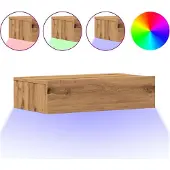 Syfax Meuble TV avec éclairages LED chêne artisanal 60x35x15,5 cm