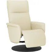 Syfax Fauteuil inclinable avec repose-pieds crème similicuir