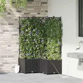 Prolenta Maison Exclusive - Lot de 3 jardinières d'extérieur, noir, 80 x 80 x 142 cm, PP