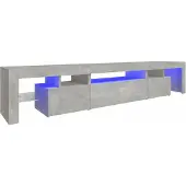Sonstiges Meuble TV avec lumières LED Gris béton 215x36,5x40 cm