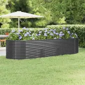 Prolenta Maison Exclusive - Lit surélevé de jardin Acier galvanisé Anthracite