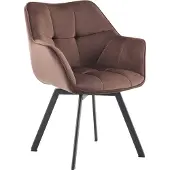 CLP Chaise de salle à manger Jordi, revêtue de velours, couleur noire
