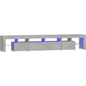 Sonstiges Meuble TV avec lumières LED Gris béton 230x36,5x40 cm