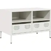 Syfax Meuble TV blanc 68x39x43,5 cm acier laminé à froid