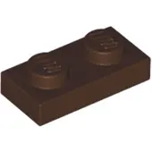 LEGO 50x 1x2 assiettes 3023 - Assiette Dunkelbraun - Marron foncé