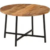 Syfax Table basse 54x54x35 cm bois de manguier solide et fer