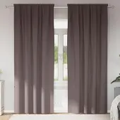 Syfax Rideaux occultants avec anneaux 2 pcs Marron foncé 245 x 140 cm