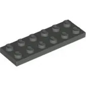 LEGO 2x6 plaque 3795 - 10 pièces gris foncé