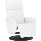 Syfax Fauteuil inclinable avec repose-pieds blanc similicuir