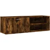 Syfax Meuble TV chêne fumé 120x34x37 cm bois d'ingénierie