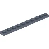LEGO 1x10 plaques 4477 - 10 pièces gris bleuâtre foncé