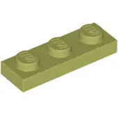 LEGO 1x3 plaque 3623 - 100 pièces vert olive