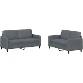 Syfax Ensemble de canapés 2 pcs gris foncé velours