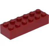 LEGO 2x6 brique 2456 - 250 pièces rouge foncé