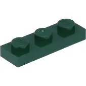 LEGO 1x3 plaque 3623 - 100 pièces vert foncé