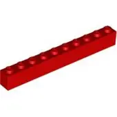 LEGO 10 pièces 6111 Brick 1x10 Part Basic bricks 10 Red
