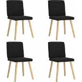 Syfax Chaises à manger lot de 4 noir tissu