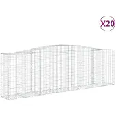 vidaXL Gabions avec arc surélevé 20 pcs 400x50x120/140cm Fer galvanisé