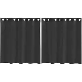 vidaXL Voile Rideaux avec illets 2 pcs. noir 140x140 cm