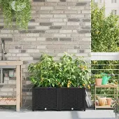 Prolenta Maison Exclusive - Jardinière d'extérieur, lot de 2, noir, 80 x 40 x 37,5 cm, PP