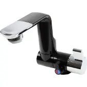 Comet Robinet mitigeur Arona + interrupteur 360°tournant noir chromé court