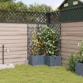 Prolenta Maison Exclusive - Lot de 3 jardinières d'extérieur, gris clair, 80 x 80 x 142 cm, PP