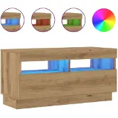 vidaXL Armoire TV avec lampes LED Chêne Artisan 80x35x40 cm