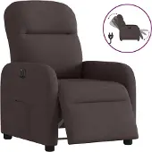 Syfax Fauteuil inclinable électrique Marron foncé Tissu