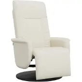 Syfax Fauteuil inclinable avec repose-pieds crème similicuir