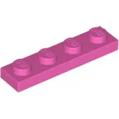 LEGO 1x4 plaque 3710 - 50 pièces rose foncé