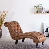Prolenta Maison Exclusive - Chaise longue Marron Similicuir daim