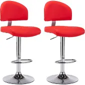 Syfax Tabourets de bar lot de 2 rouge similicuir