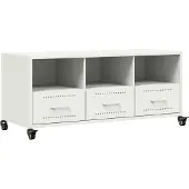 vidaXL Armoire TV blanche 100,5x39x43,5 cm Acier