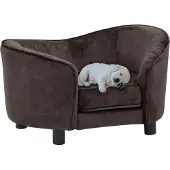 Syfax Canapé pour chien Marron 69x49x40 cm Peluche