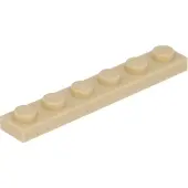 LEGO 1x6 plaque 3666 - 50 pièces beige