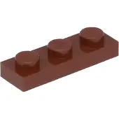 LEGO 1x3 plaque 3623 - 50 pièces rouge-brun