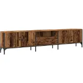 Syfax Meuble TV avec tiroir vieux bois 200x25x44 cm bois d'ingénierie