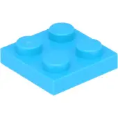LEGO 2x2 plaques 3022 - 100 pièces bleu azur moyen