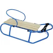 Sonstiges Luge avec dossier Luge enfant métal siège bois ; bleu