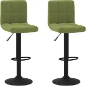Syfax Tabourets de bar lot de 2 vert clair velours