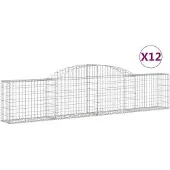vidaXL Gabions avec arc surélevé 12 pcs. 300x30x60/80 cm Fer galvanisé