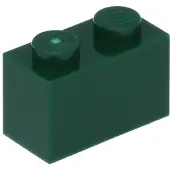 LEGO 250 pièces 3004 Brick 1x2 Part Basic Bricks 250 Vert foncé