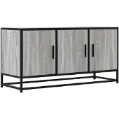 Syfax Meuble TV sonoma gris 100x35x50 cm bois d'ingénierie et métal