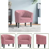 The Living Store Fauteuil club en velours rose