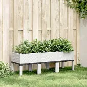 Prolenta Maison Exclusive - Jardinière sur pieds Blanc 120x40x42 cm PP