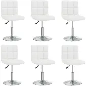Syfax Chaises à manger lot de 6 blanc similicuir